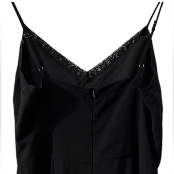Adelyn Rae Black Lace Jumpsuit Size Large Spaghetti Strap Minimalist - Picture 8 of 10